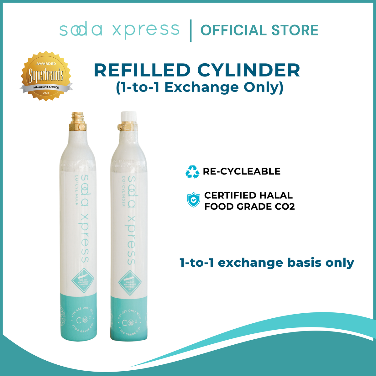 SodaXpress Refilled Cylinder (1-to-1 Exchange Only)