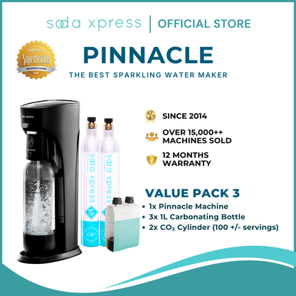 SodaXpress PINNACLE Value Pack 3 Soda Maker Sparkling Water Machine