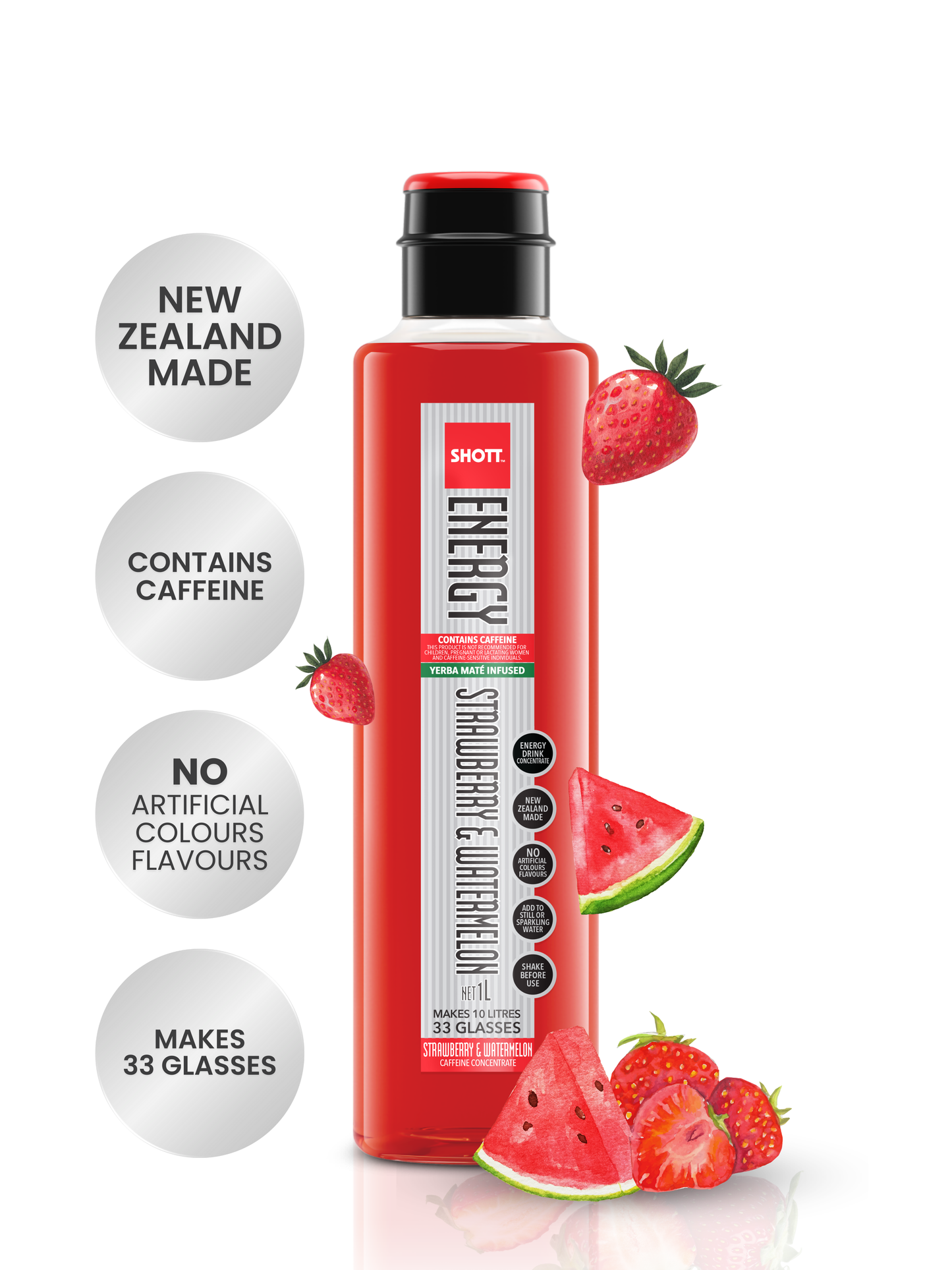 SHOTT Energy Strawberry & Watermelon (1L)