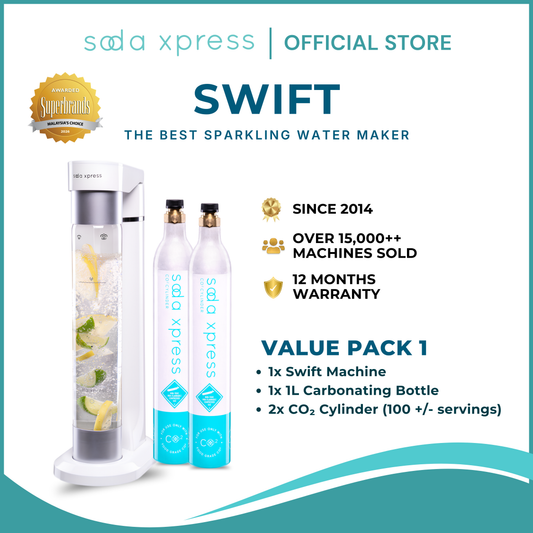 SodaXpress SWIFT Value Pack 1 Soda Maker Sparkling Water Machine