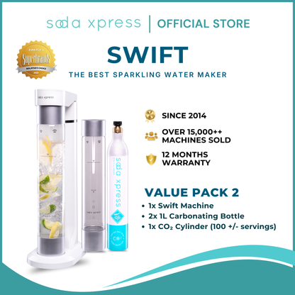 SodaXpress SWIFT Value Pack 2 Soda Maker Sparkling Water Machine