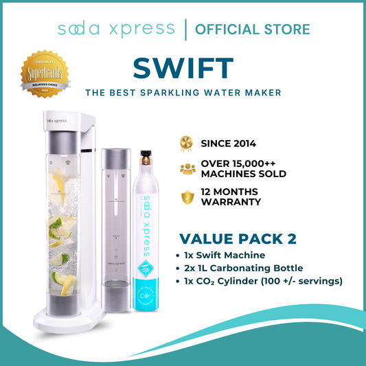 SodaXpress SWIFT Value Pack 2 Soda Maker Sparkling Water Machine
