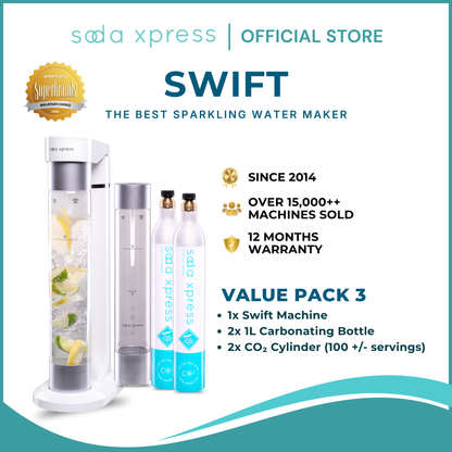 SodaXpress SWIFT Value Pack 3 Soda Maker Sparkling Water Machine